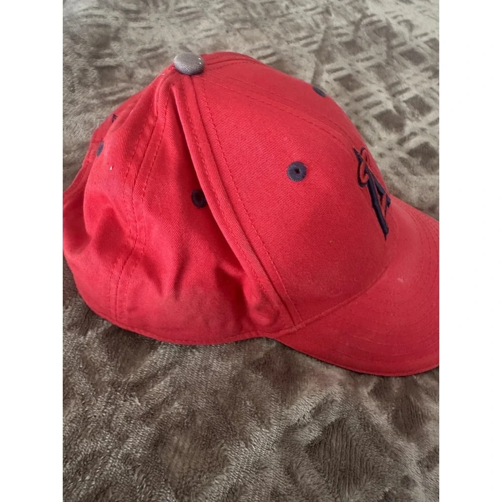 Los Angeles Angels Hat Cap Strap Back Red Mens One Size MLB Baseball New Era - Picture 2 of 9